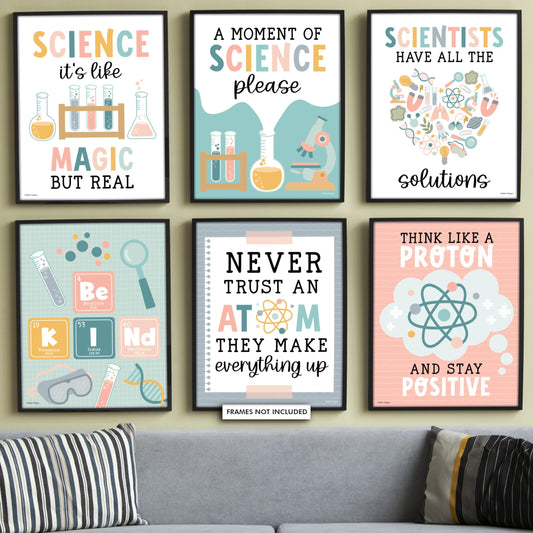 Motivational Science Posters, Boho Pack of 6