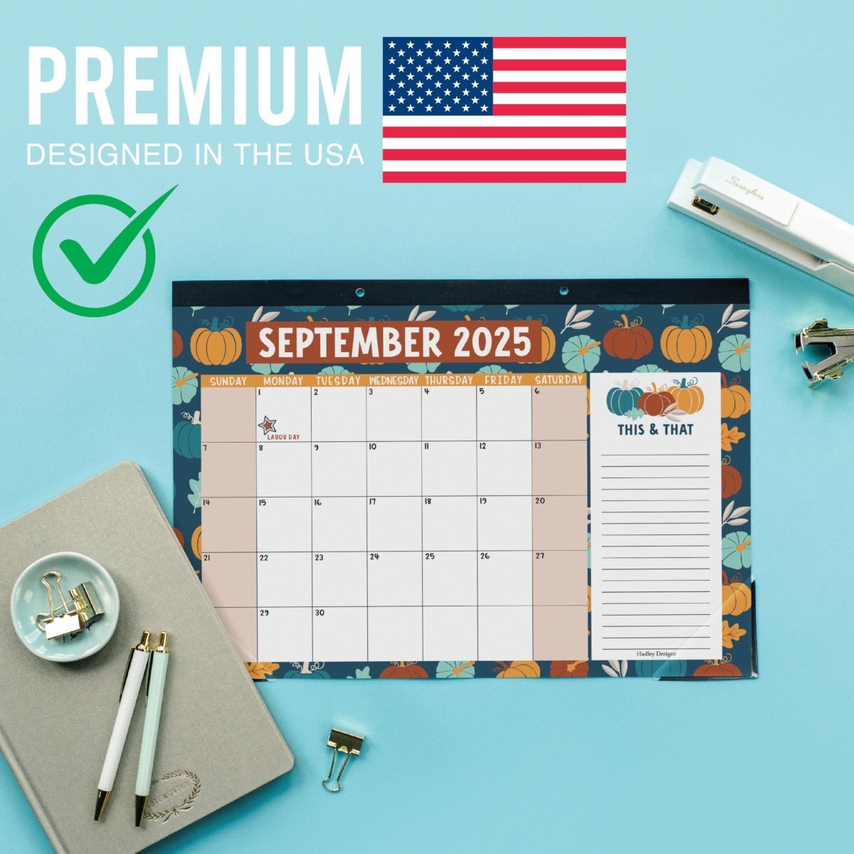 18 Month Large Doodle Desk Calendar: 2025 - 2026 - Hadley Designs Prek