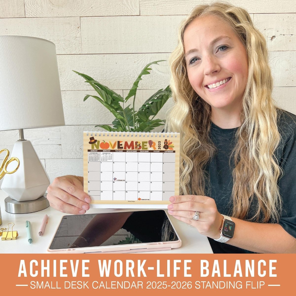 18 Month Standing Flip Desk Calendar: 2025 - 2026 - Hadley Designs Prek