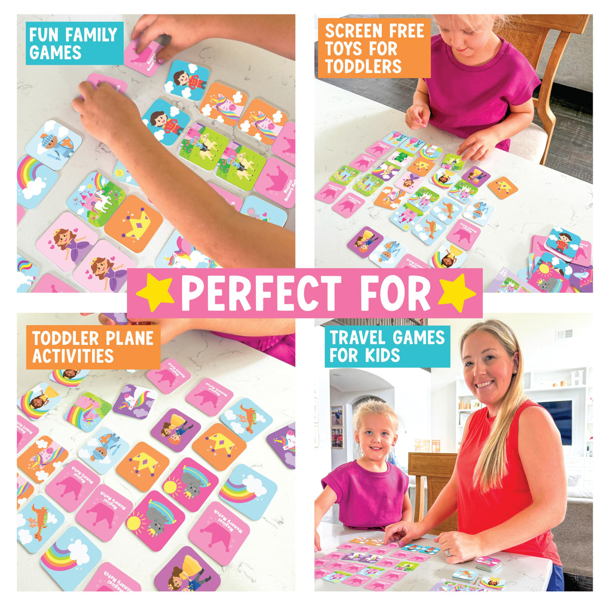 Princess Unicorn Memory Matching Game for Kids 3+ - 52 Cards