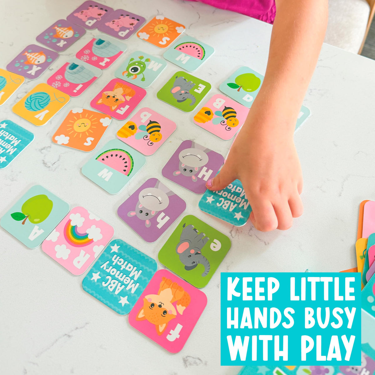 Alphabet Memory Matching Game for Kids Ages 3+ - 52 Picture Cards