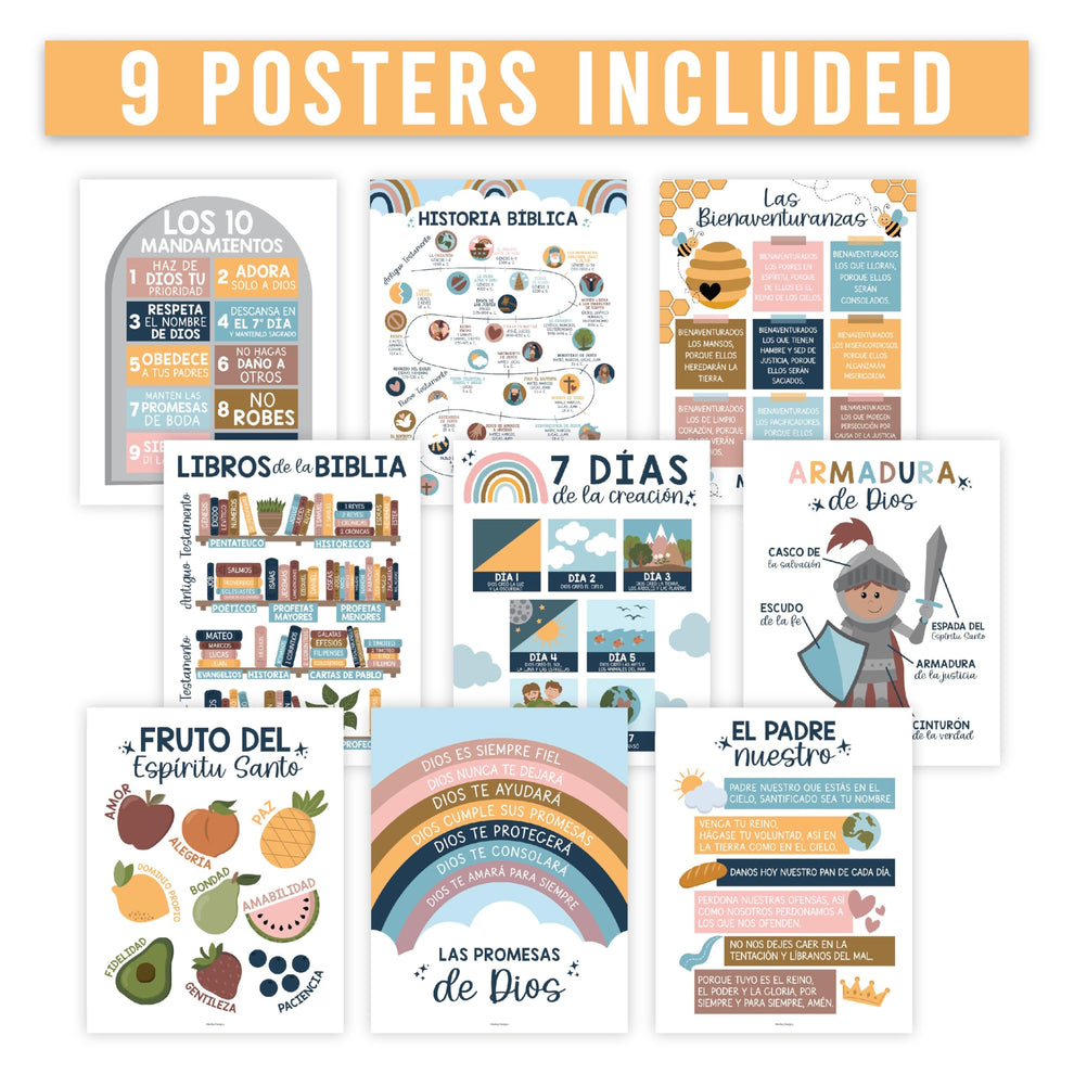 Boho Rainbow Spanish Bible Posters – Hadley Designs Prek