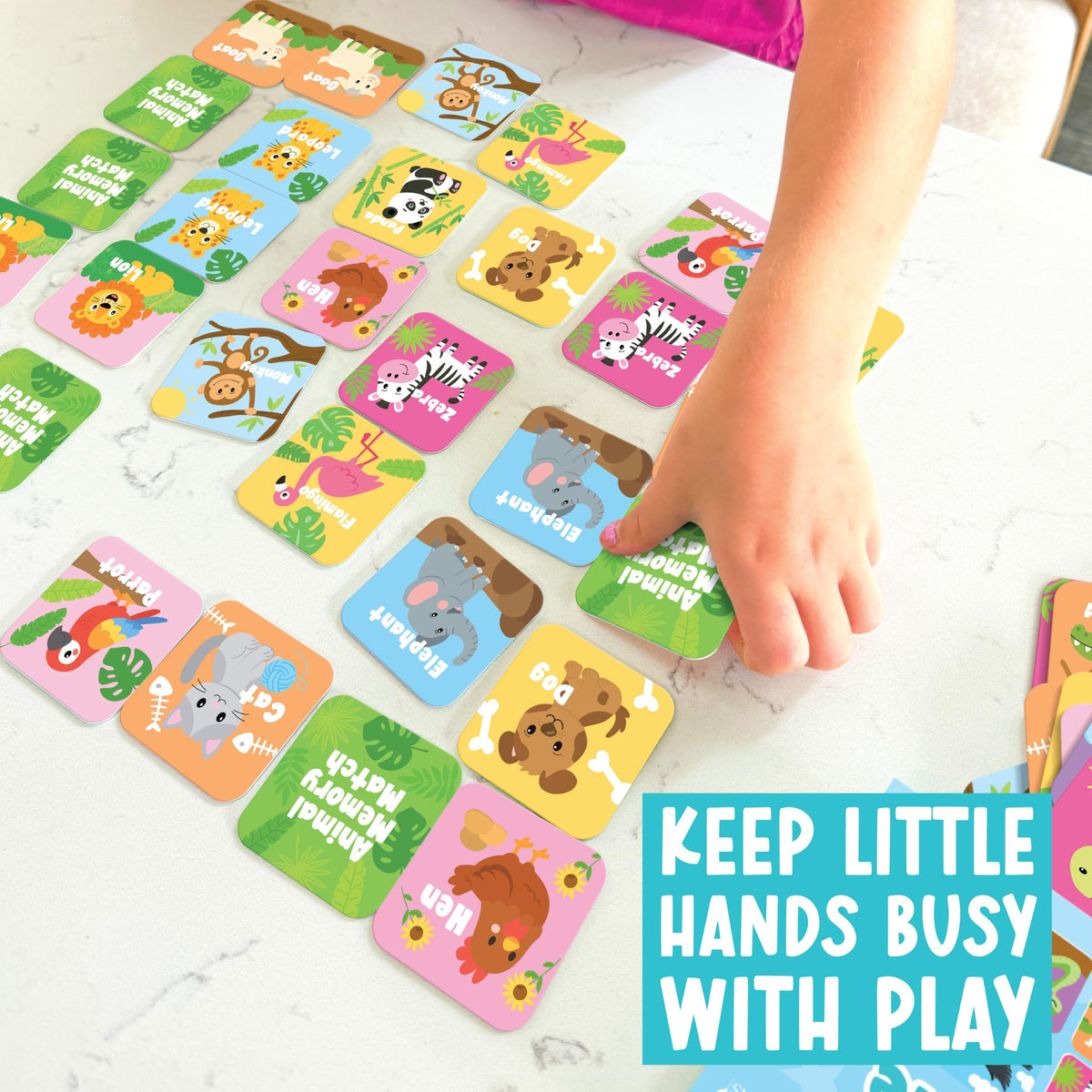 Animal Memory Matching Game for Kids Ages 3+ - 52 Picture Cards