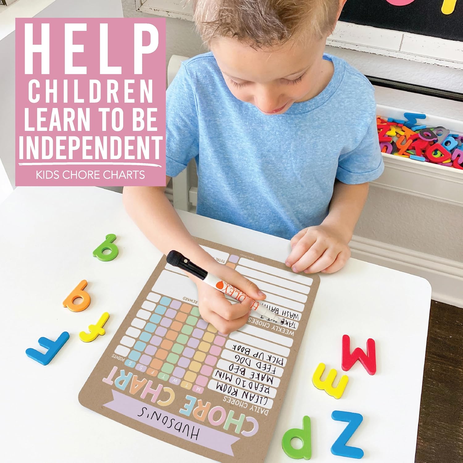 Magnetic Chore Chart for Responsible Kids
