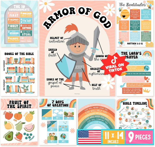 Bible Learning Kit, Retro 9 Poster Pack
