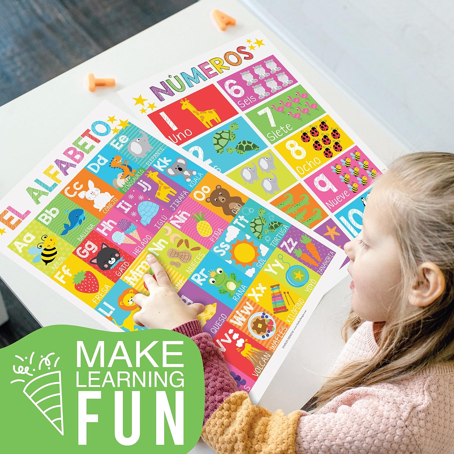 Spanish Pre-K Kit, Colorful 12 Poster Pack