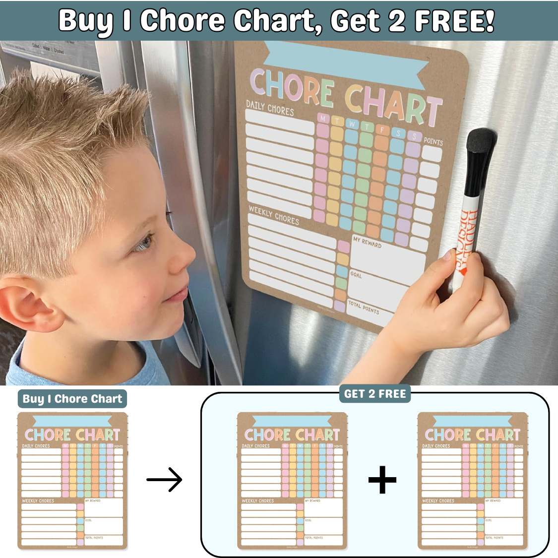 Magnetic Chore Chart for Responsible Kids