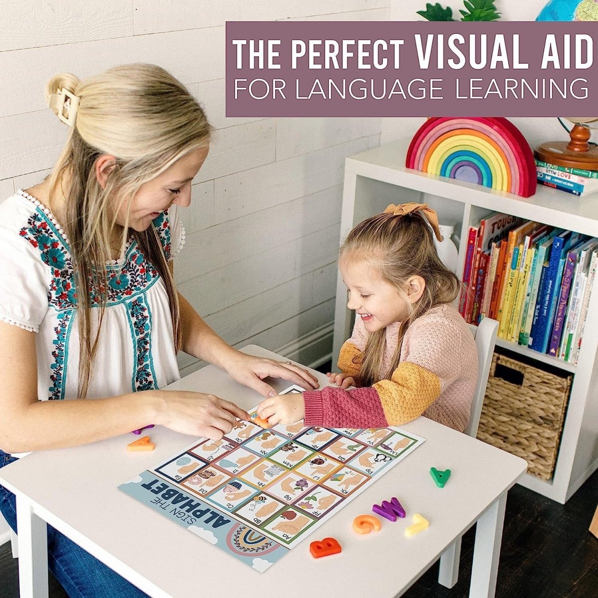 ASL Sign Language Kit: Boho 8 Poster Set - Hadley Designs Prek
