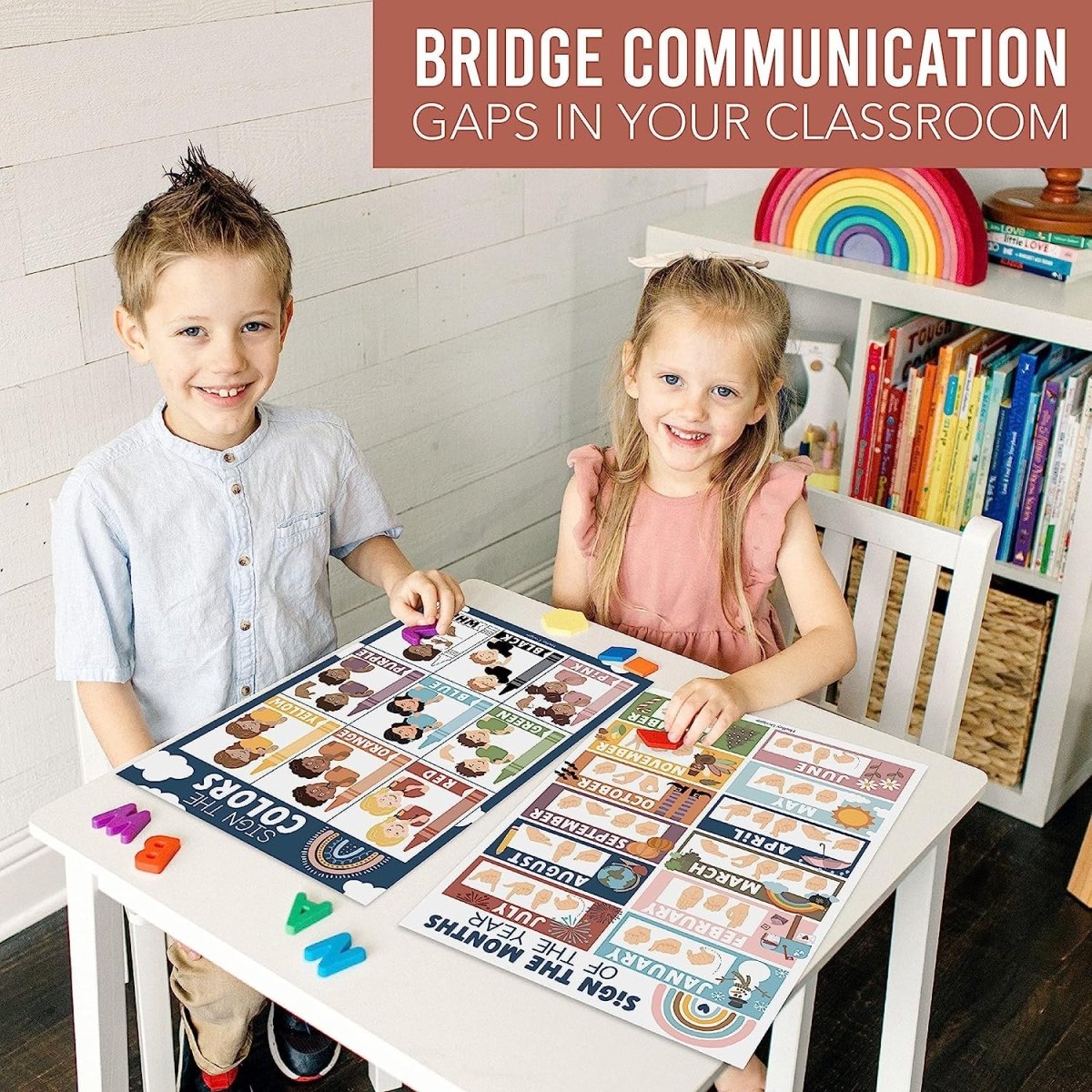 ASL Sign Language Kit: Boho 8 Poster Set - Hadley Designs Prek