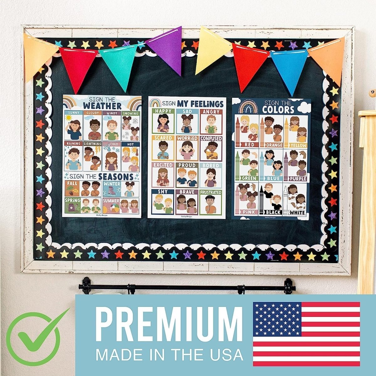 ASL Sign Language Kit: Boho 8 Poster Set - Hadley Designs Prek