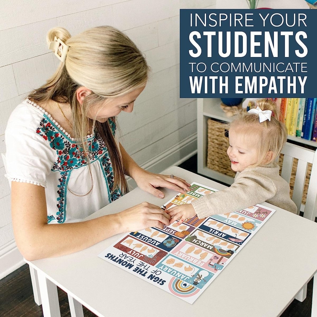 ASL Sign Language Kit: Boho 8 Poster Set - Hadley Designs Prek