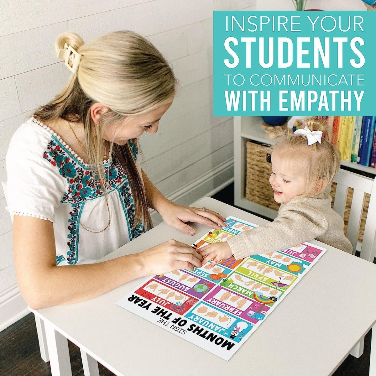 ASL Sign Language Kit: Colorful 8 Poster Set - Hadley Designs Prek