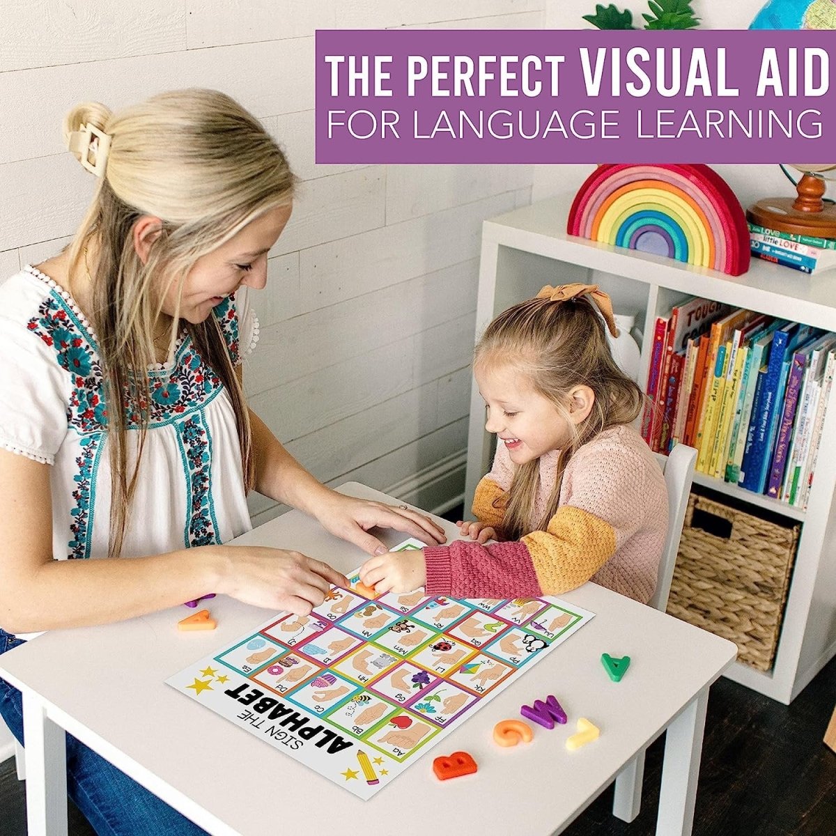 ASL Sign Language Kit: Colorful 8 Poster Set - Hadley Designs Prek