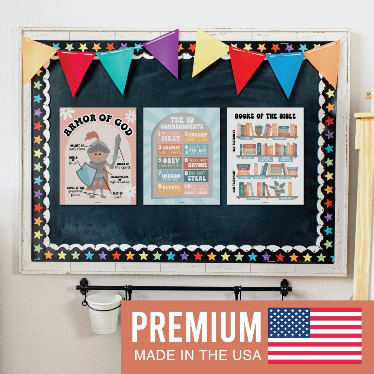 Bible Learning Kit, Retro 9 Poster Pack - Hadley Designs Prek