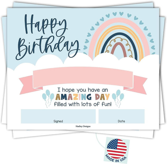 Birthday Certificates, Boho Pack of 25 - Hadley Designs Prek