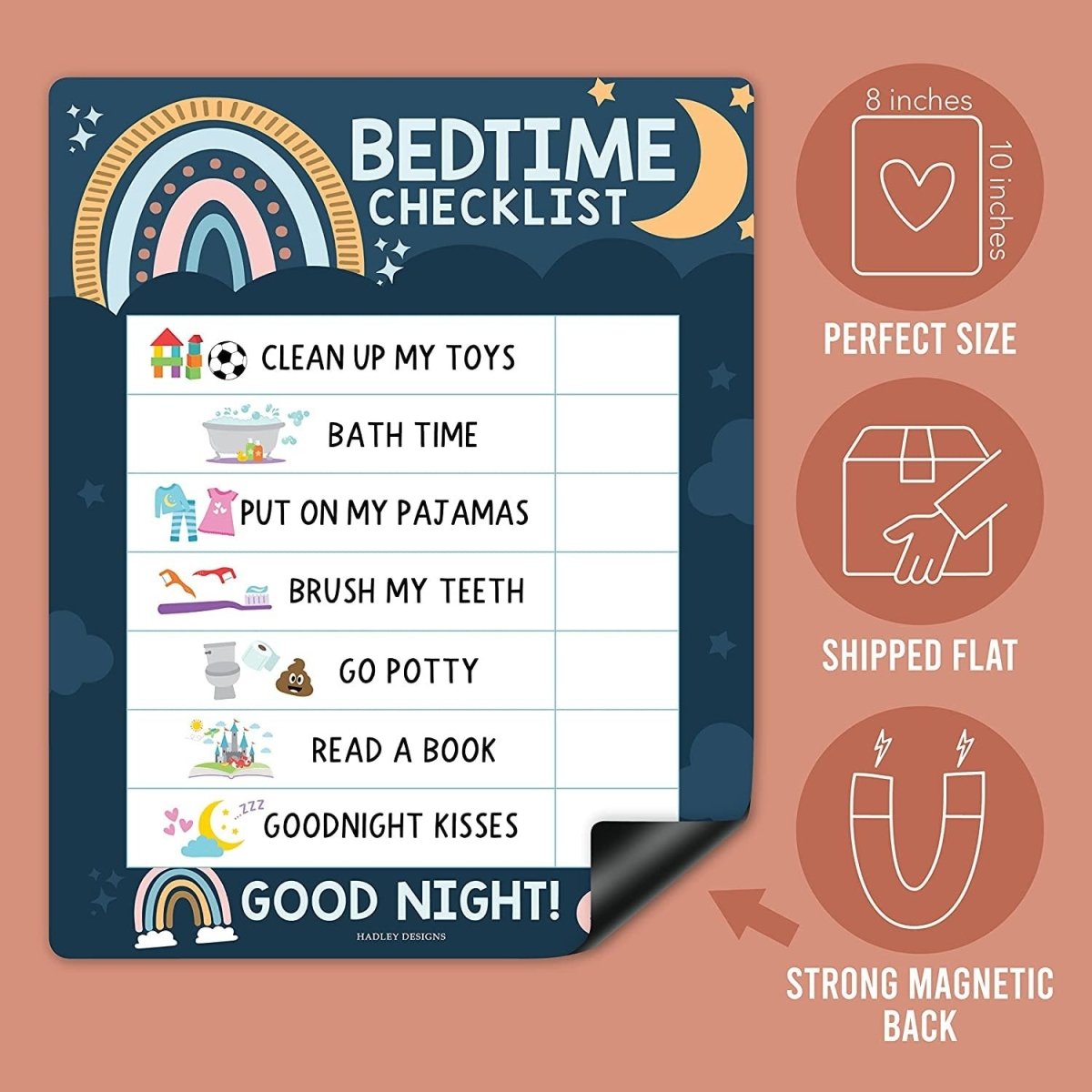 Boho Rainbow Day & Night Routine Charts | Daily Schedule | Educational Charts - Hadley Designs Prek