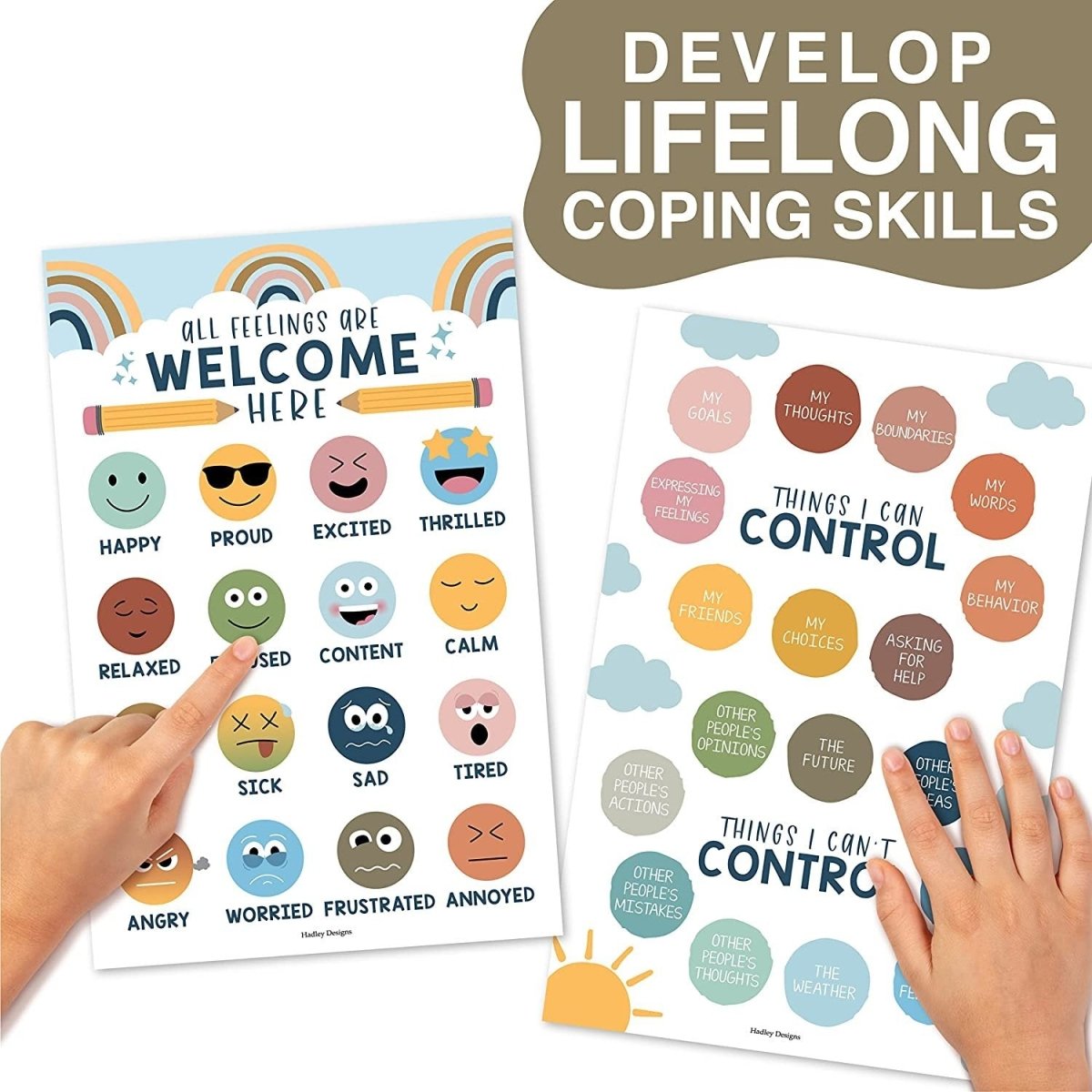 Calming Corner Kit: Boho 8 Poster Pack - Hadley Designs Prek
