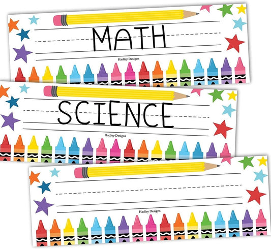 Classroom Labels, Colorful Pack of 25 - Hadley Designs Prek