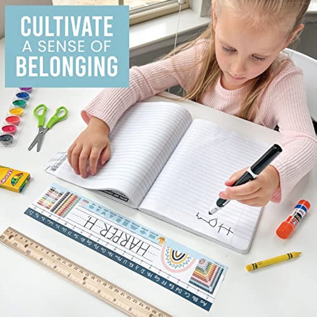 Classroom Name Plates, Boho Rainbow Pack of 25 - Hadley Designs Prek