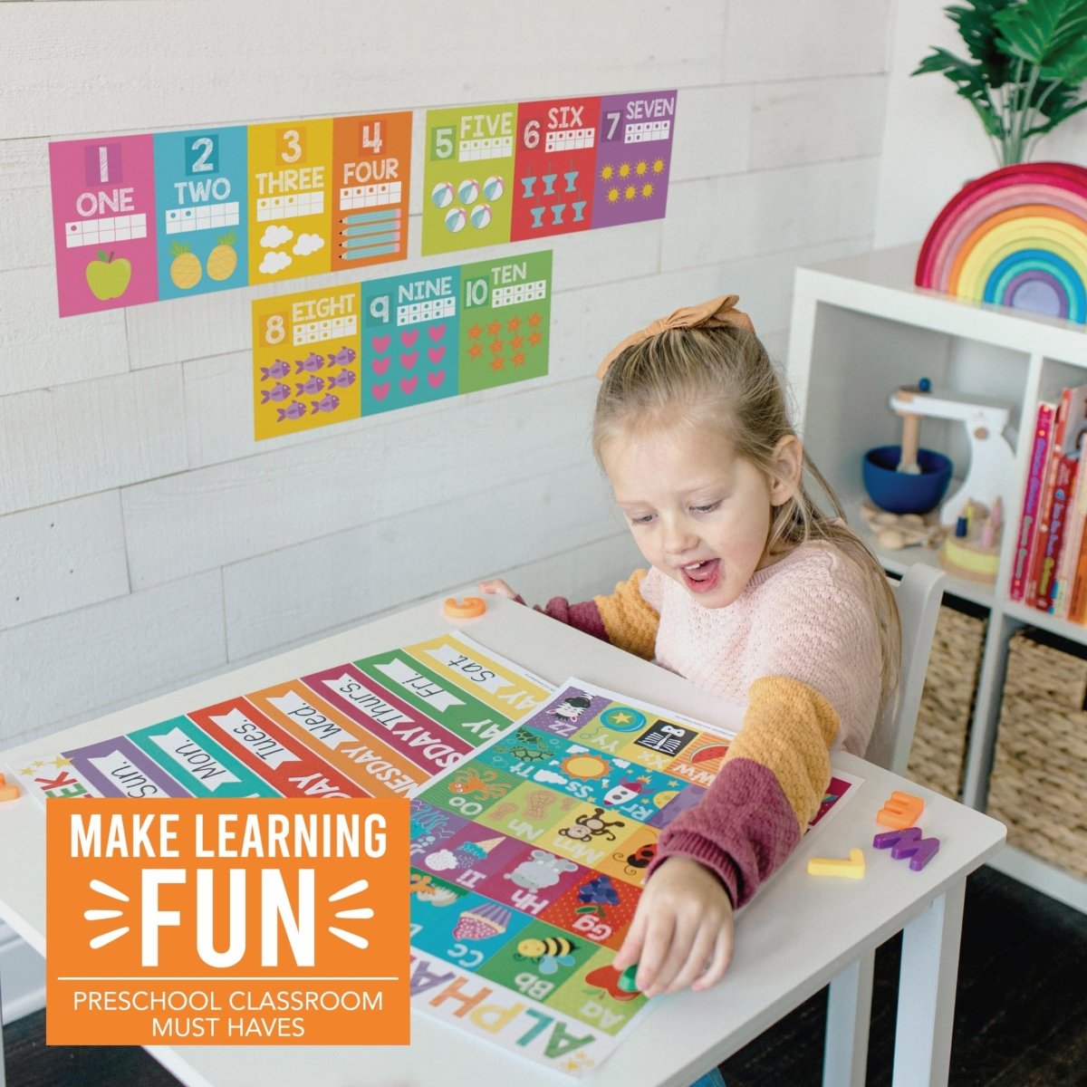 Colorful Alphabet For Classroom Wall Line - Alphabet Letters For Classroom Wall, ABC Posters, Alphabet Posters, Alphabet Wall Chart, ABC Wall Chart, Alphabet Banner, Number Line For Classroom Wall - Hadley Designs Prek