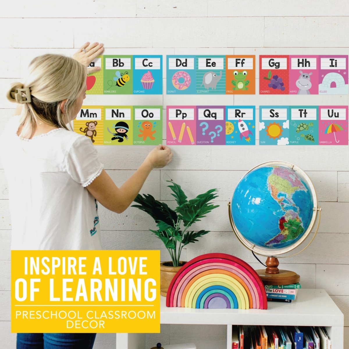Colorful Alphabet For Classroom Wall Line - Alphabet Letters For Classroom Wall, ABC Posters, Alphabet Posters, Alphabet Wall Chart, ABC Wall Chart, Alphabet Banner, Number Line For Classroom Wall - Hadley Designs Prek