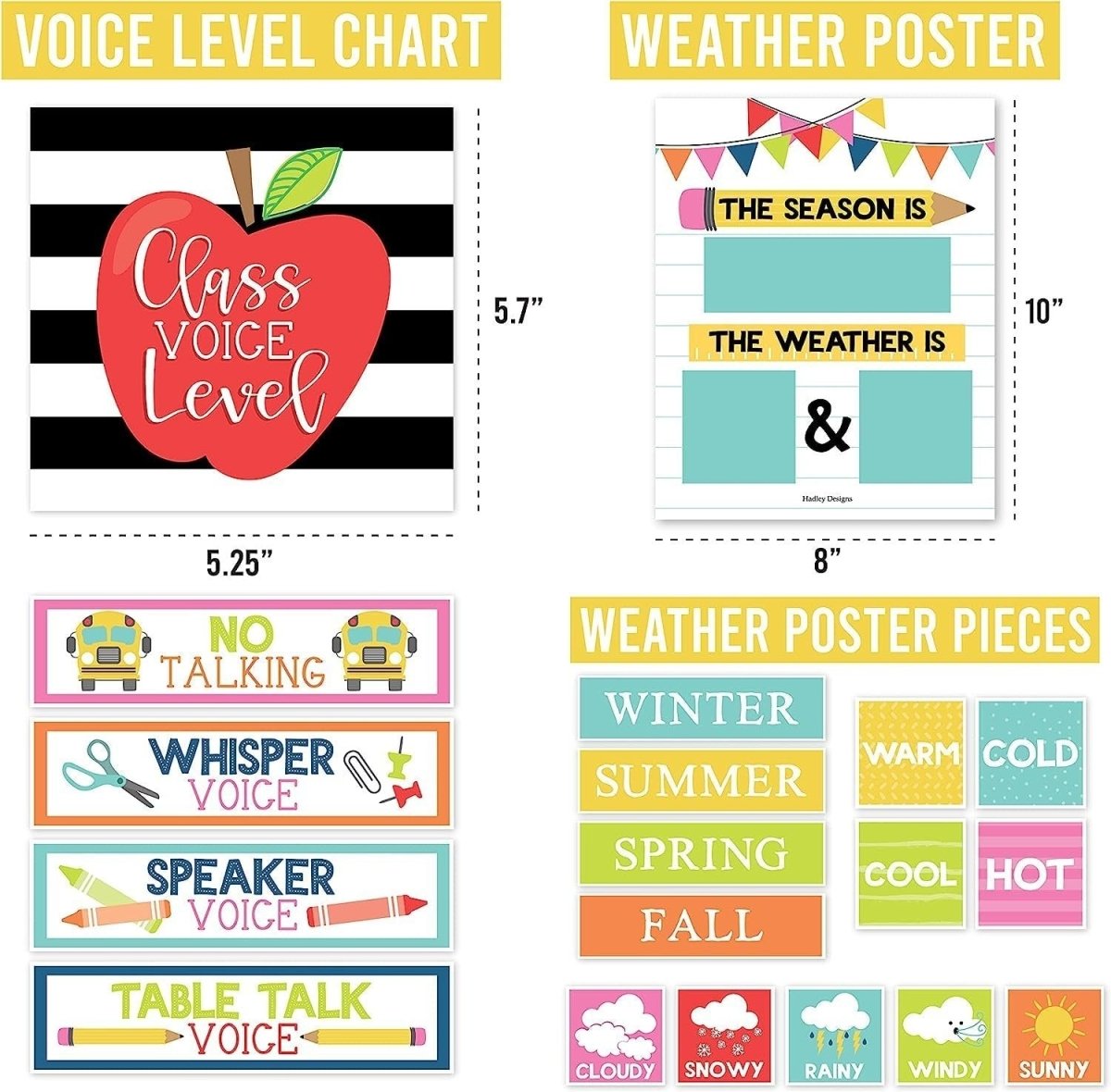 Colorful Classroom Calendar - Hadley Designs Prek