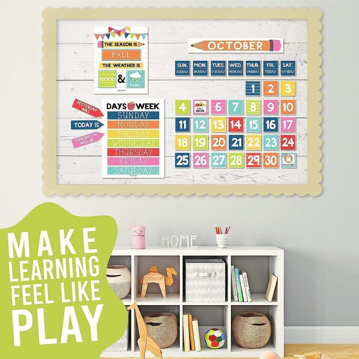 Colorful Classroom Calendar - Hadley Designs Prek