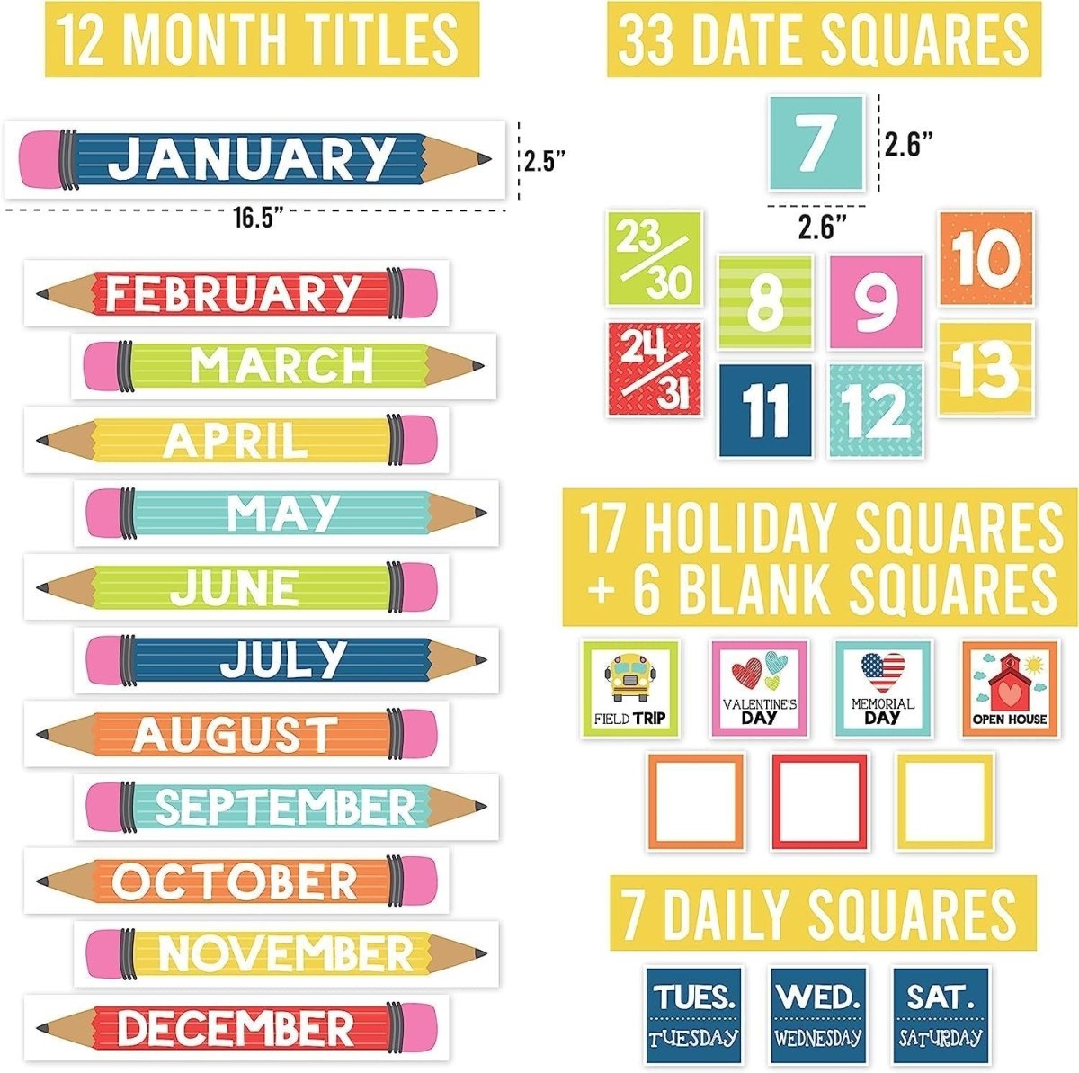 Colorful Classroom Calendar - Hadley Designs Prek