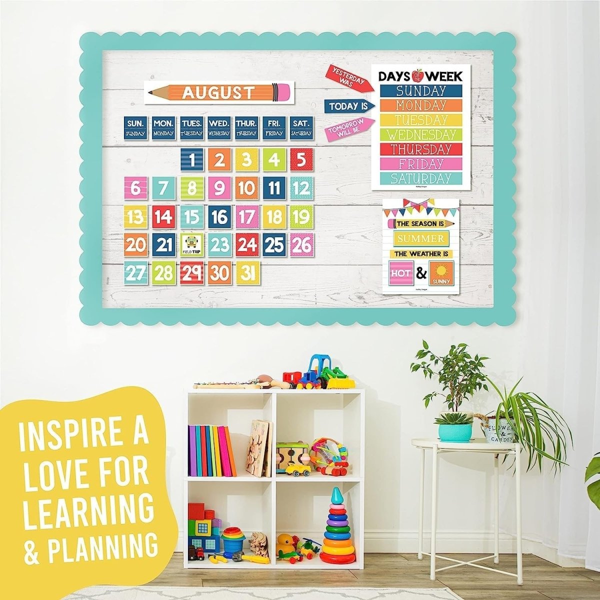 Colorful Classroom Calendar - Hadley Designs Prek