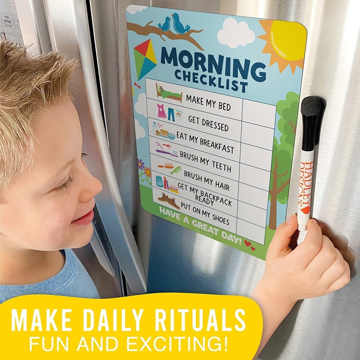 Doodle Day & Night Routine Charts | Daily Schedule | Educational Charts - Hadley Designs Prek
