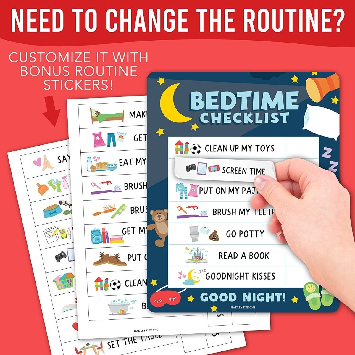 Doodle Day & Night Routine Charts | Daily Schedule | Educational Charts - Hadley Designs Prek