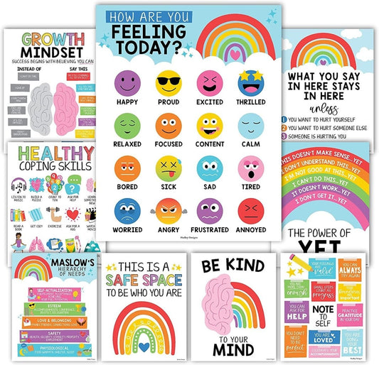 Emotional Support Kit: Colorful 9 Poster Pack - Hadley Designs Prek