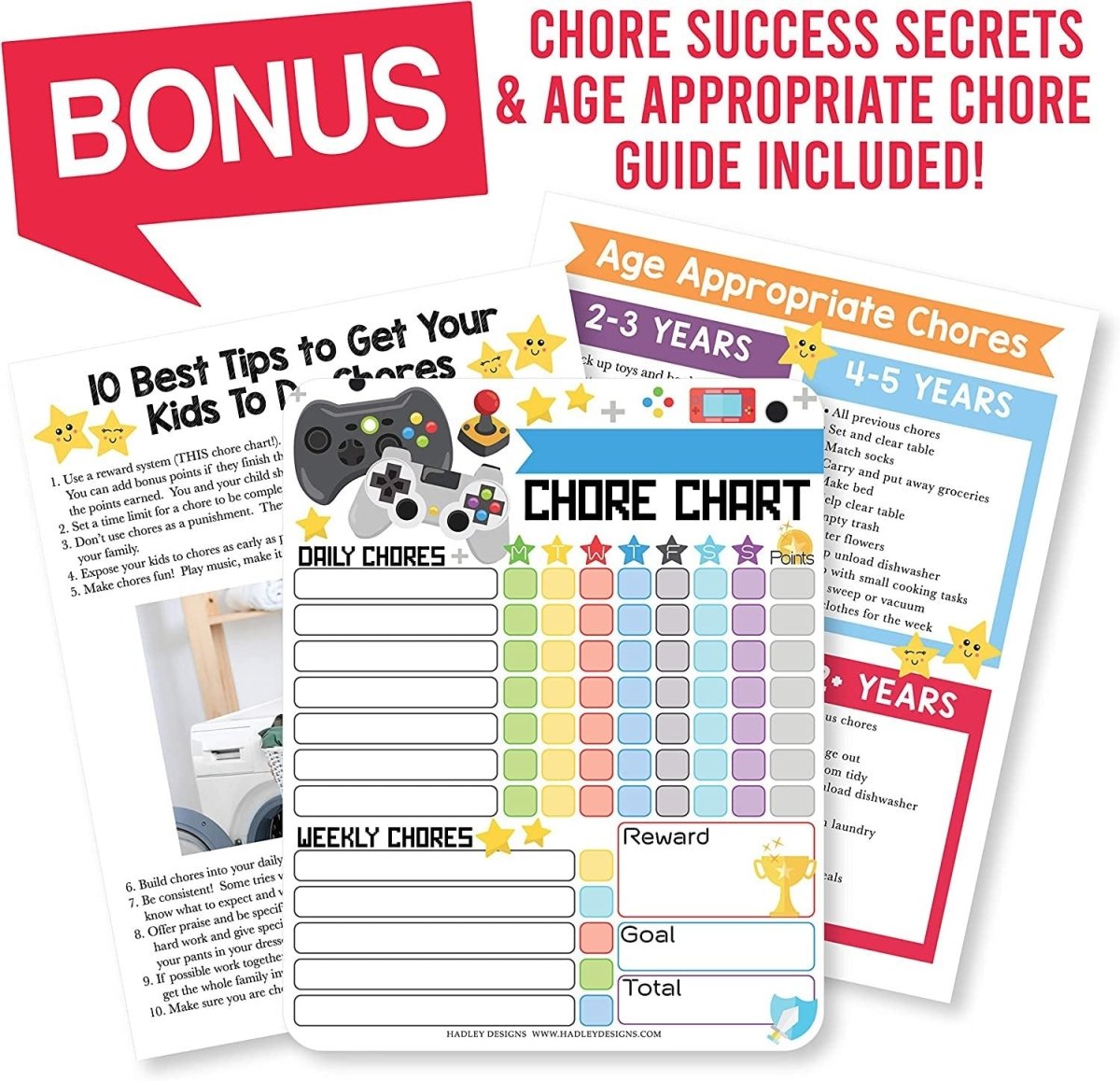 Gaming Chore Charts | Home Organization - Hadley Designs Prek