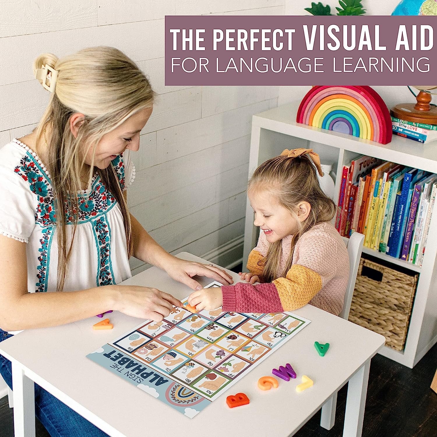 ASL Sign Language Kit: Boho 8 Poster Set