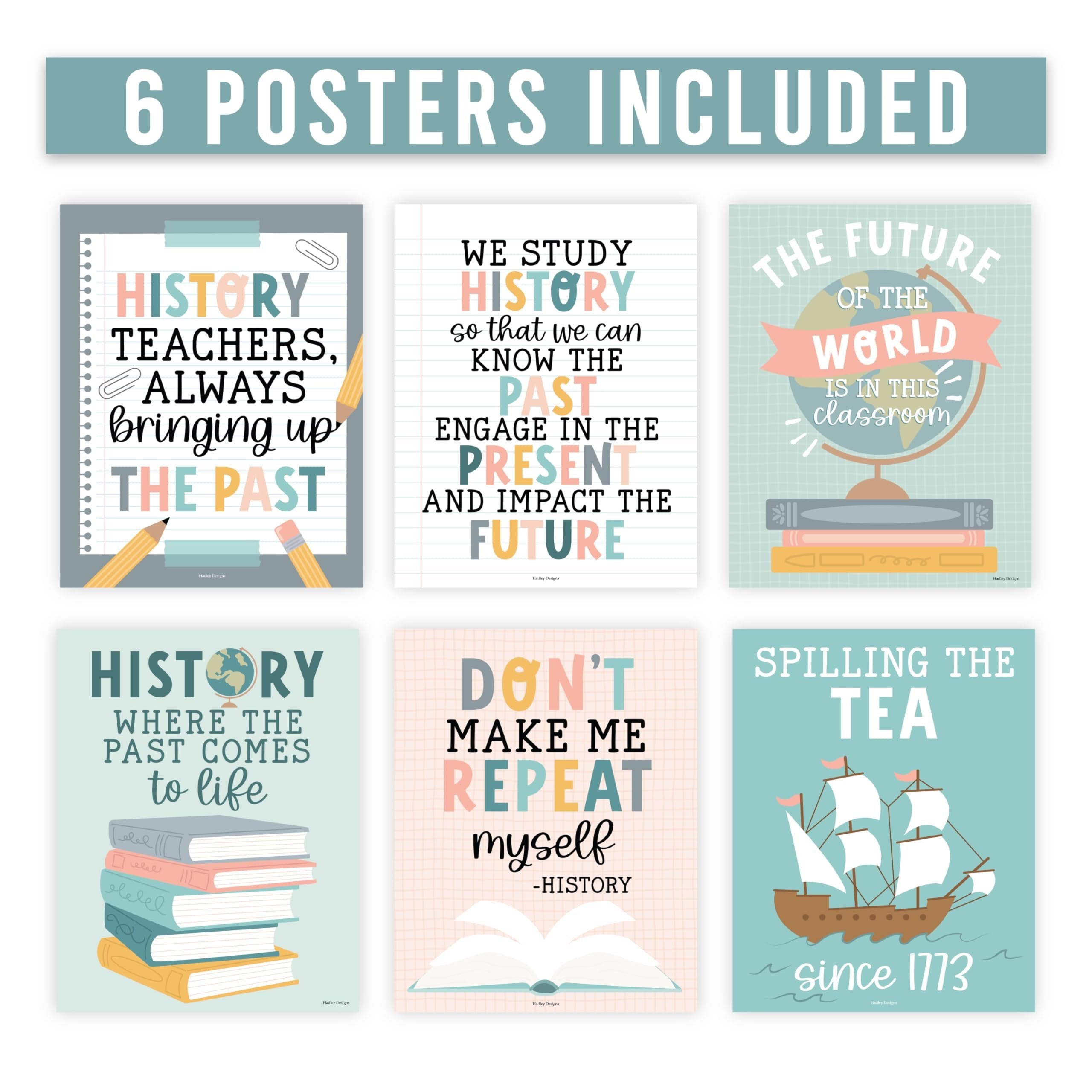 Motivational History Posters, Pack of 6