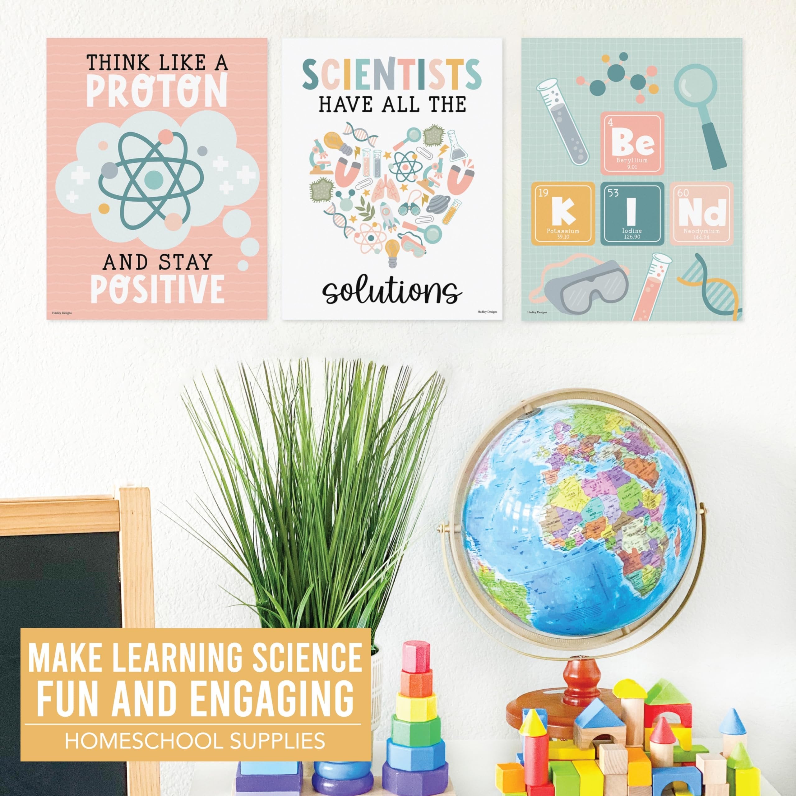 Motivational Science Posters, Boho Pack of 6