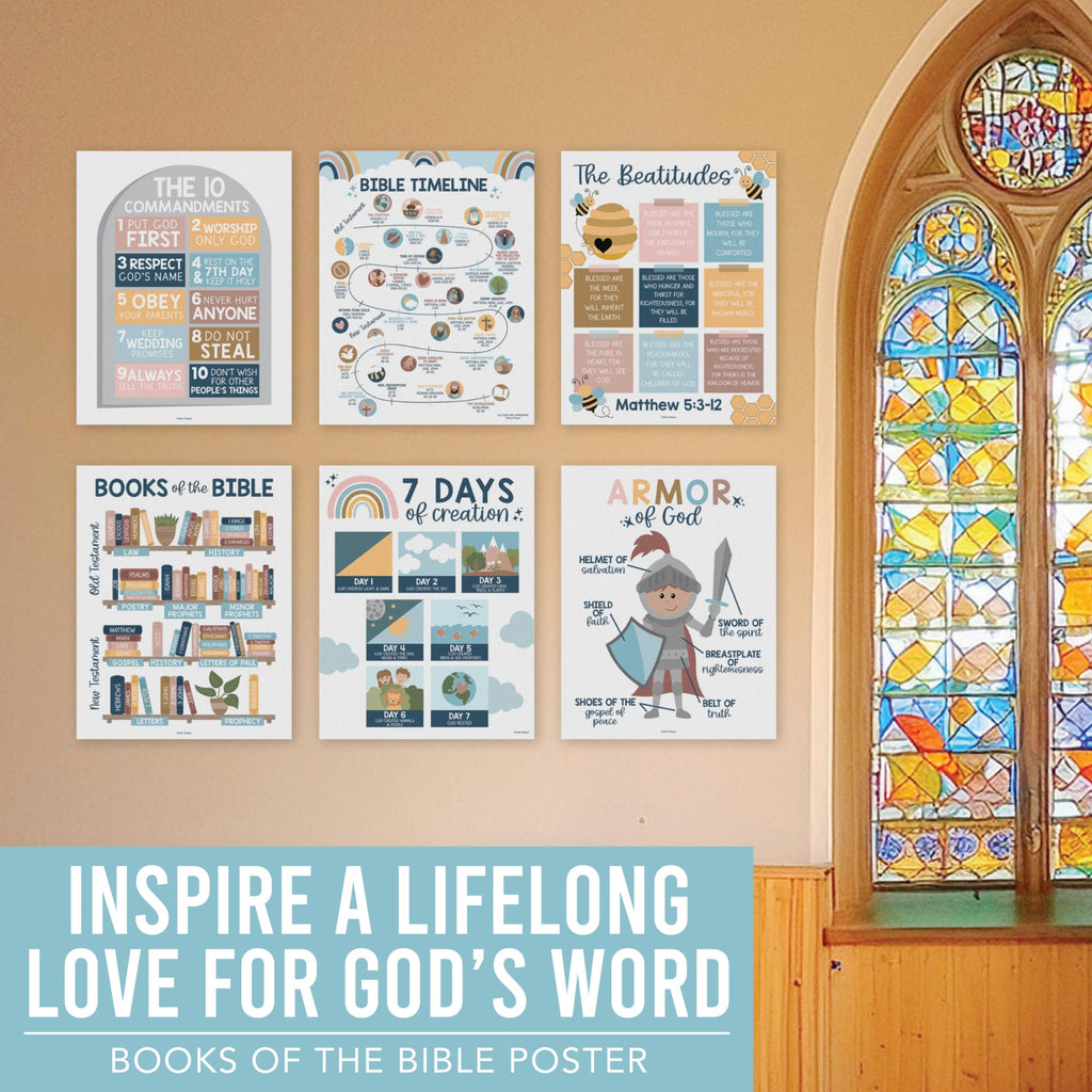 Bible Learning Kit, Boho 9 Poster Pack – Hadley Designs Prek