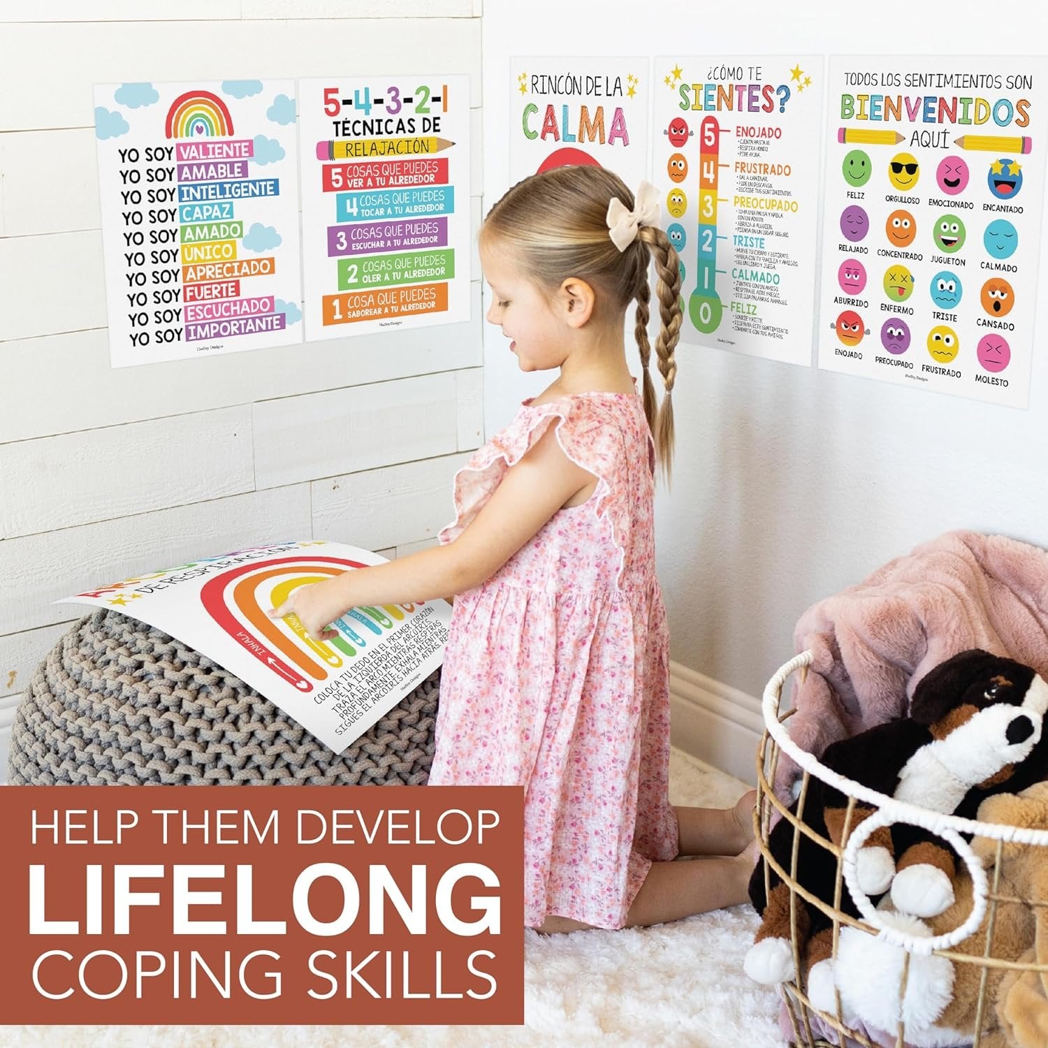 Spanish Calming Corner Kit: Colorful 6 Poster Pack
