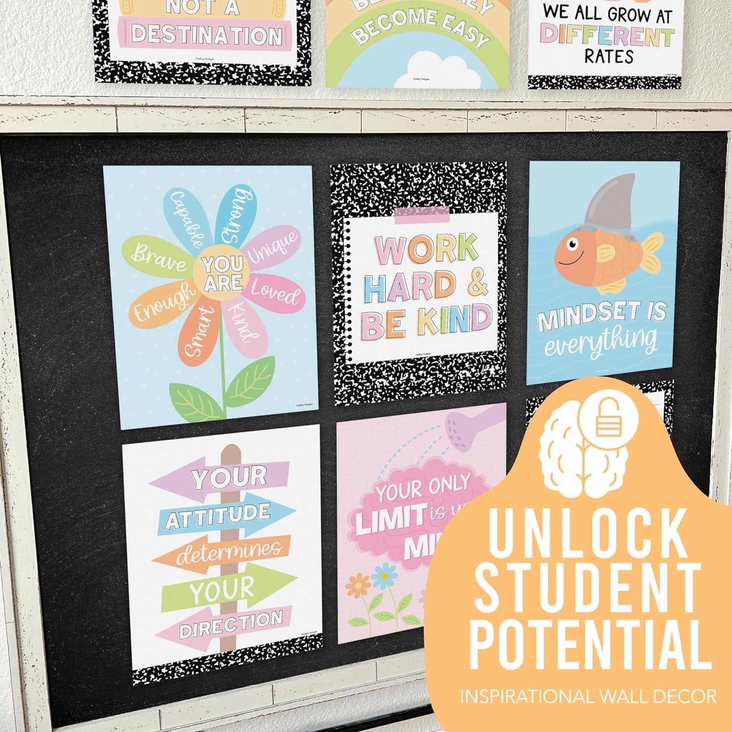 Growth Mindset Kit, Colorful 9 Poster Pack