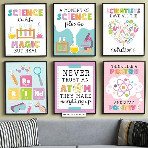 Motivational Science Posters, Colorful Pack of 6