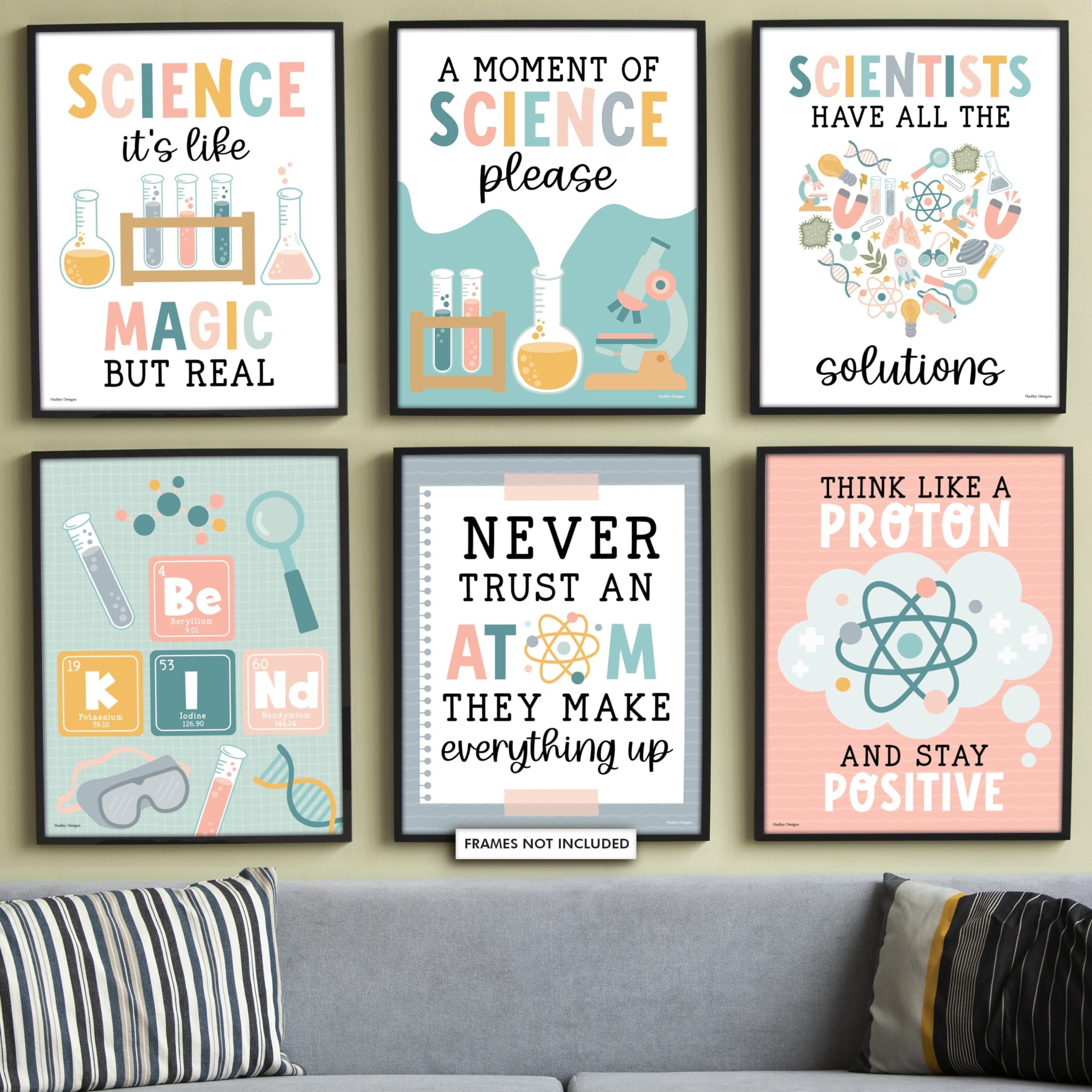 Motivational Science Posters, Boho Pack of 6