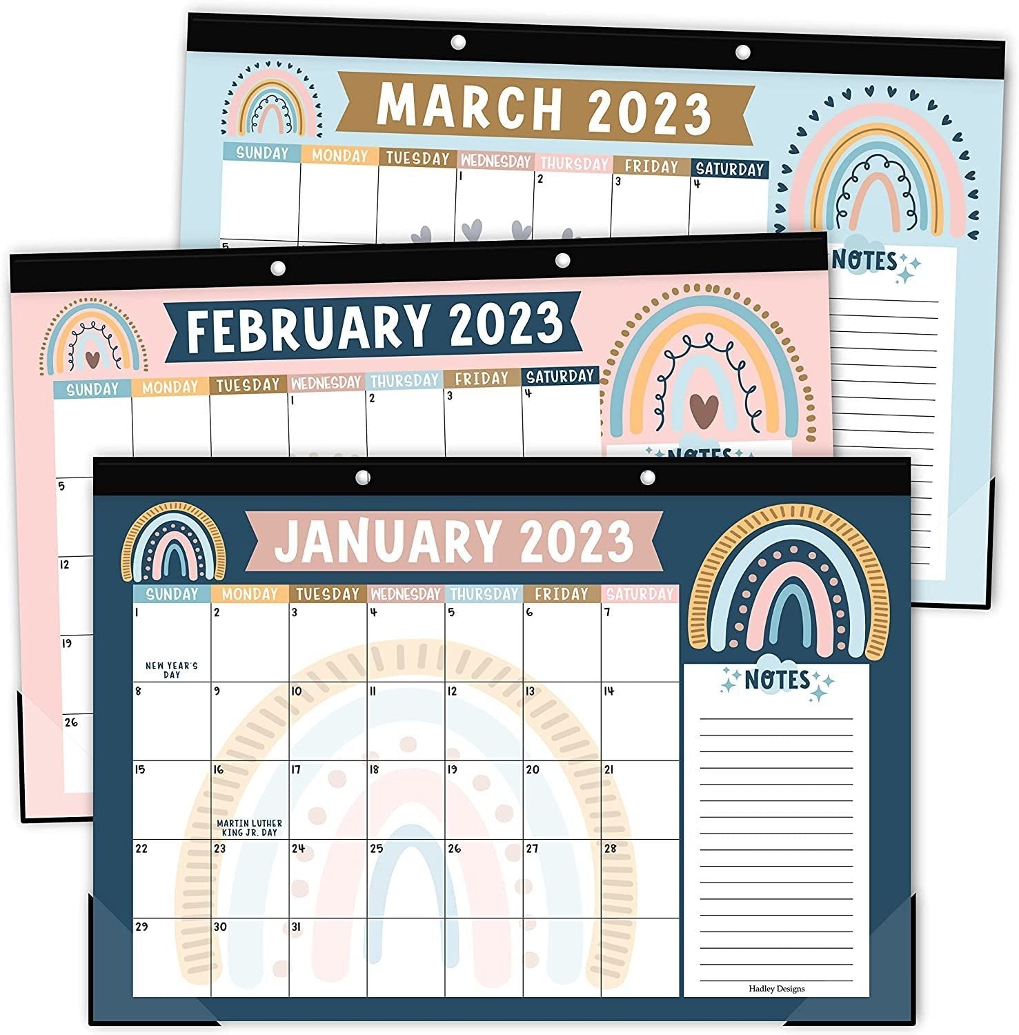 Boho Large Desk Calendar 2023-2024 Calendar Desk Pad - 18 Month Calendar For Desk Calendars 2023-2024, 2023 Desk Planner 2023 Desk Calendar 11x17, Large Calendar 2023-2024 For Wall Calender 2023