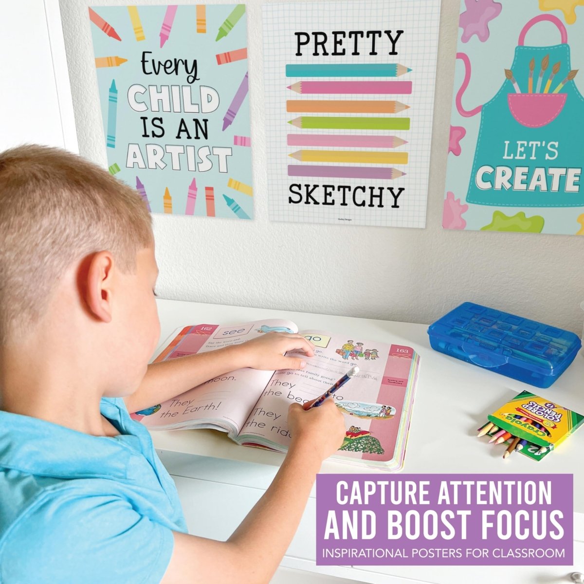 Motivational Art Posters, Colorful Pack of 6 - Hadley Designs Prek