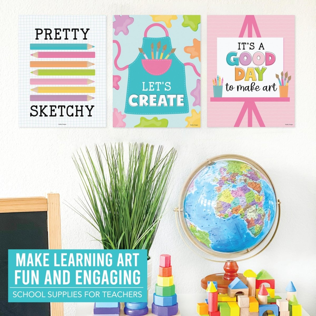 Motivational Art Posters, Colorful Pack of 6 - Hadley Designs Prek