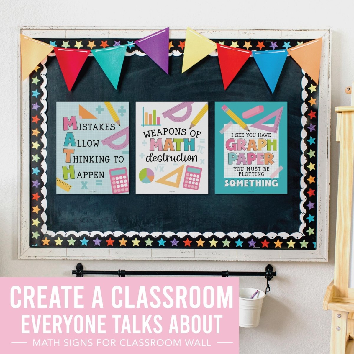 Motivational Math Posters, Colorful Pack of 6 - Hadley Designs Prek
