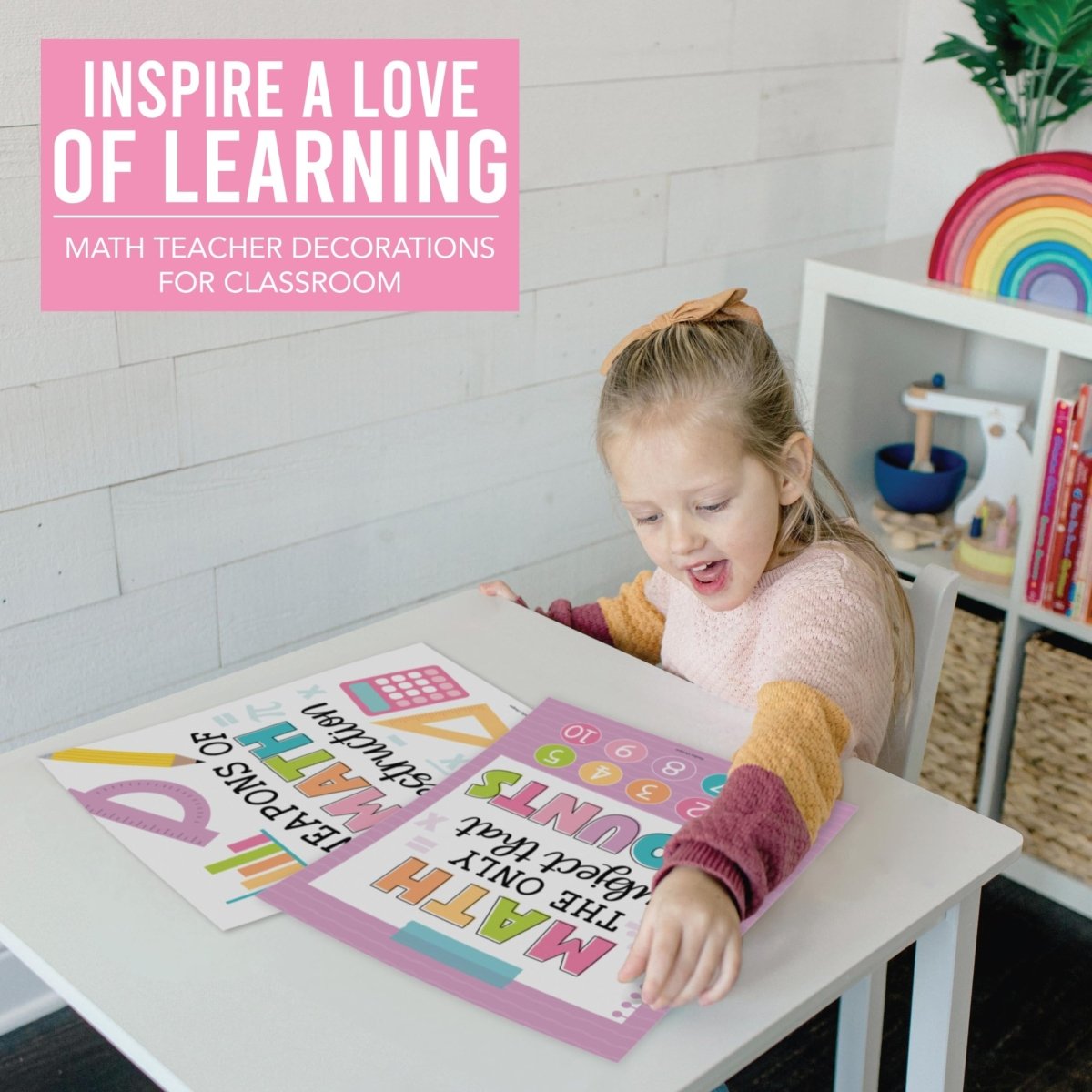 Motivational Math Posters, Colorful Pack of 6 - Hadley Designs Prek