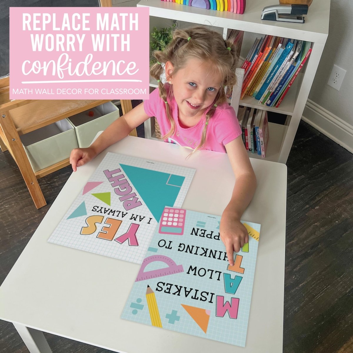 Motivational Math Posters, Colorful Pack of 6 - Hadley Designs Prek