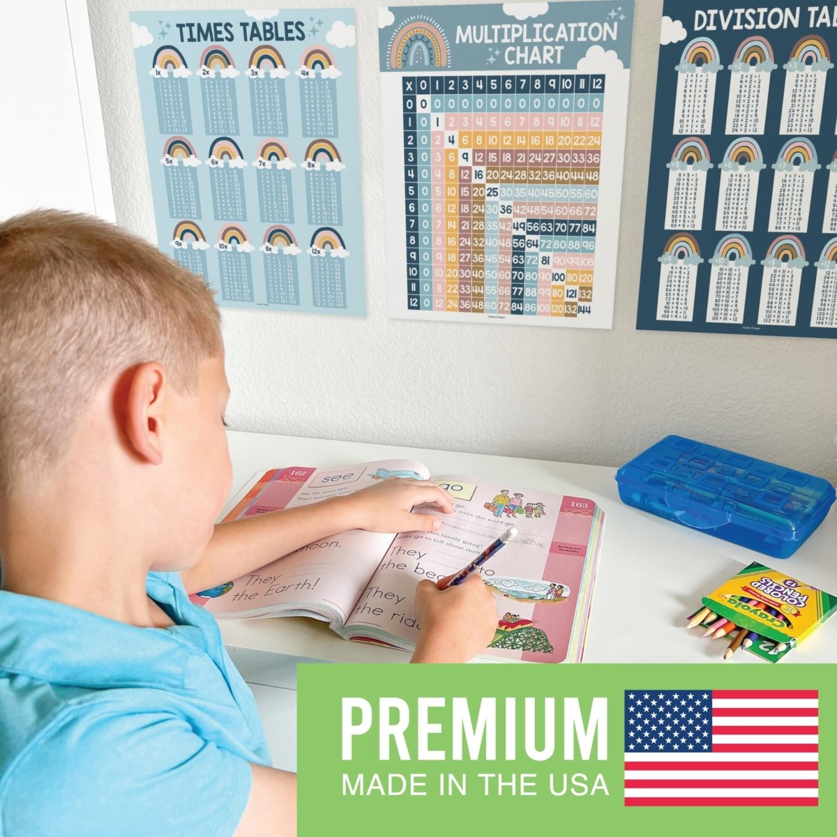 Multiplication & Division Kit: Boho 9 Poster Pack - Hadley Designs Prek