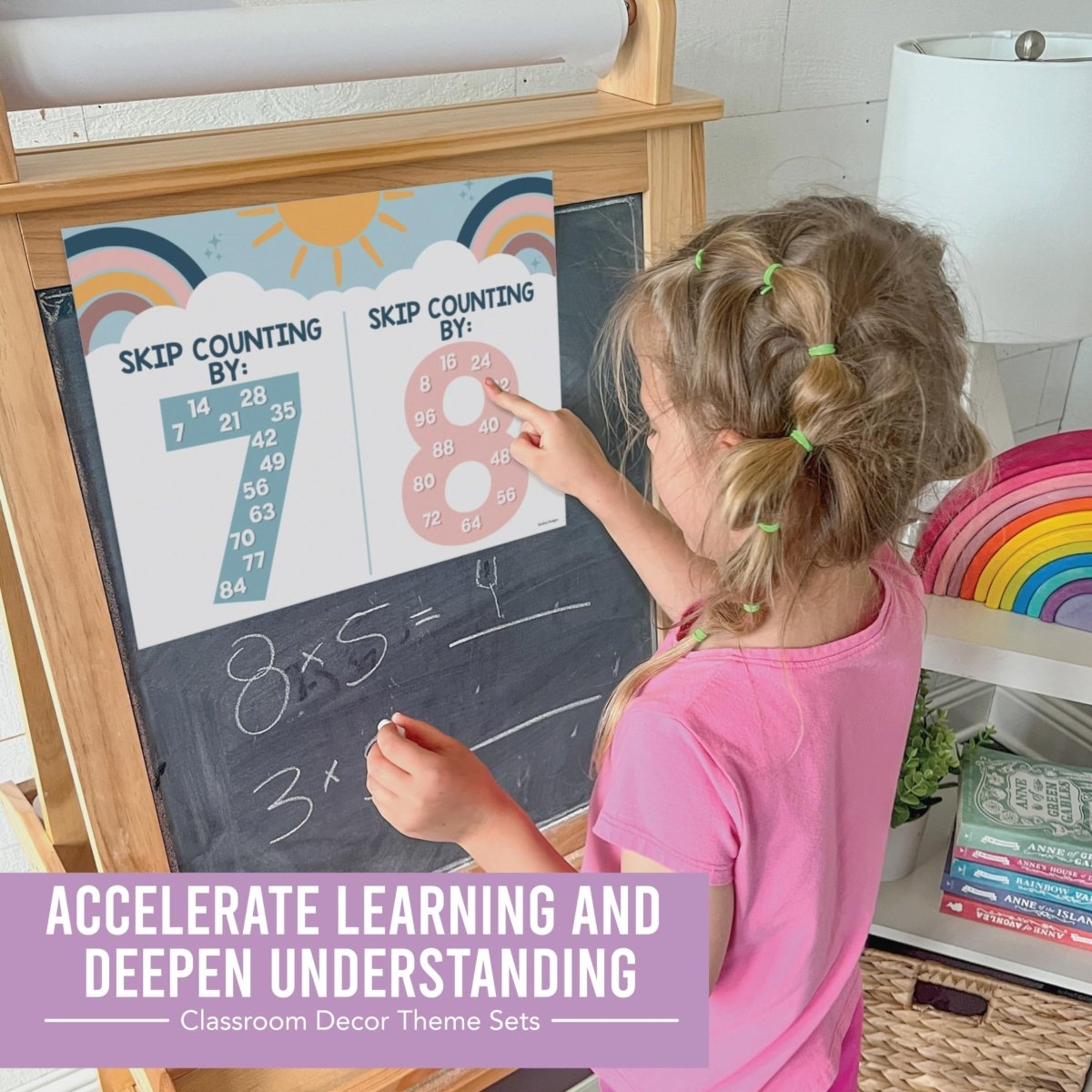 Multiplication & Division Kit: Boho 9 Poster Pack - Hadley Designs Prek