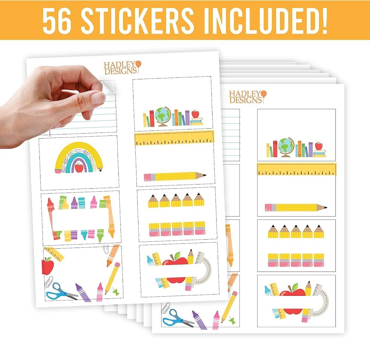 Name Tag Stickers, Colorful Pack of 56 - Hadley Designs Prek